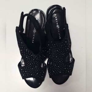 Karen Scott Dalinaa Evening Pumps Size 8.5M Black with Velcro Strap